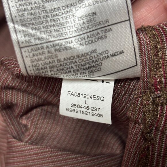 Nike Tiger Woods Collection Polo Shirt Mens L Dri Fit Golf Striped Brown Red TW - Picture 4 of 8